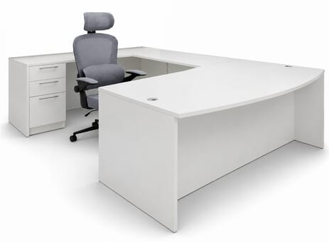White U-Shaped Workstation 