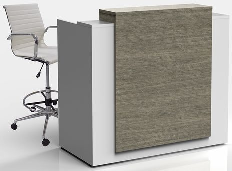 5'W Contrasts Custom Standing Height Reception Desk w/ Drawers