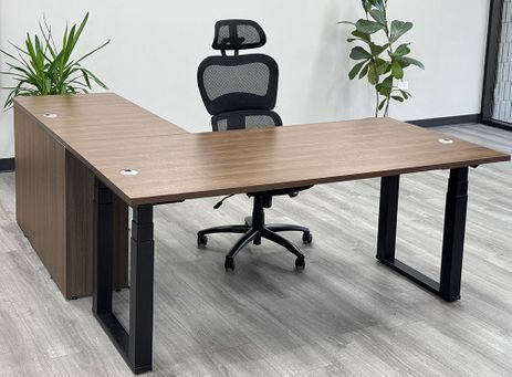 Sophisticate Electric Lift L-Shaped Executive Desk