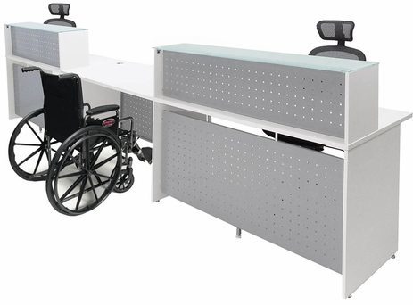 White 2-Person Glass Top Wheelchair Accessible 