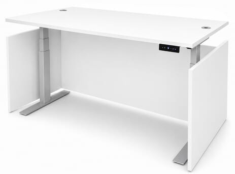 White Adjustable Height Rectangular Front Desk