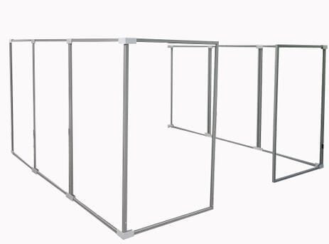 9'W x 9'D x 5'H Clear Acrylic Modular Office - Longitudinal Add-On