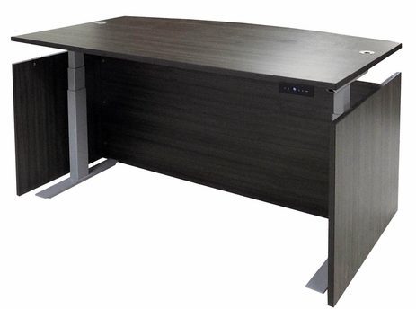 Charcoal Adjustable Height Bow Front Desk