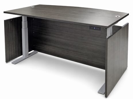 Charcoal Adjustable Height Bow Front Desk