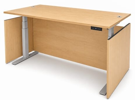 Maple Adjustable Height Rectangular Front Desk