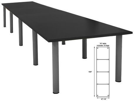 16' x 4' Post Leg Conference Table