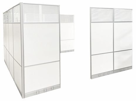 12' x 12' x 7'H Tall White Laminate Modular Office - Add-On Cubicle