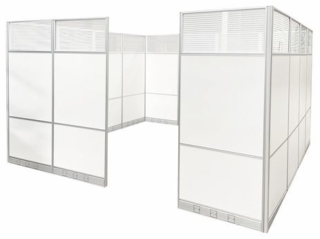 12' x 12' x 7'H Tall White Laminate Modular Office - Starter Cubicle