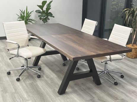 8' x 3' Solid Wood Conference Table with Metal A-Frame Base