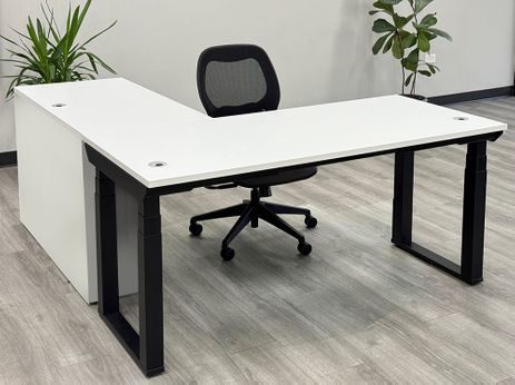 Sophisticate Electric Lift L-Shaped Managers Desk