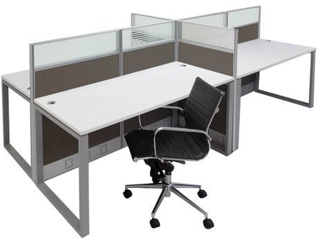 TrendSpaces Value Cubicle Series - 4 Person Cluster Cubicle
