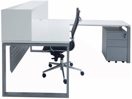 TrendSpaces White Reception Desk - Large