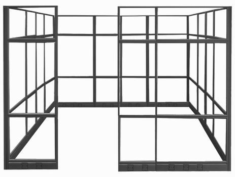 10' x 10' x 7'H Clear Glass Modular Office w/ Black Frame - Starter Cubicle