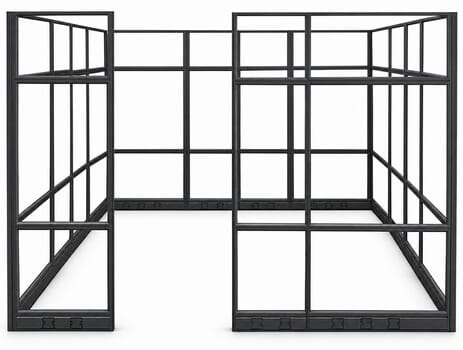 10' x 10' x 7'H Clear Glass Modular Office w/ Black Frame - Starter Cubicle