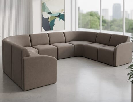 Driftwood Cove Modular Lounge Series - 8-Piece U-Shaped Lobby Sofa
