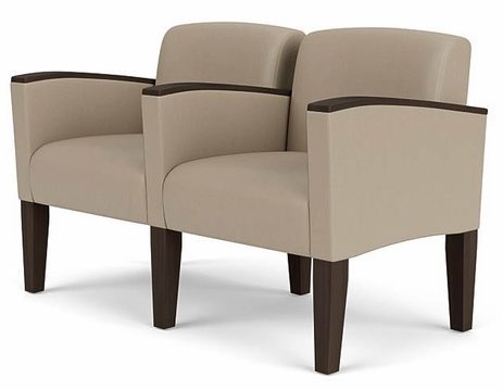 Belmont 2-Seater w/ Center Arm in Upgrade Fabric or Healthcare Vinyl