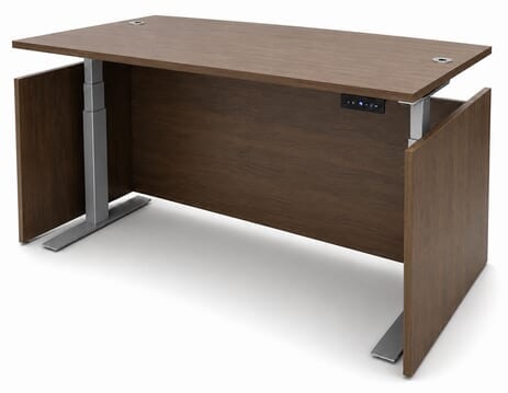 Modern Walnut Adjustable Height Bow Front Desk