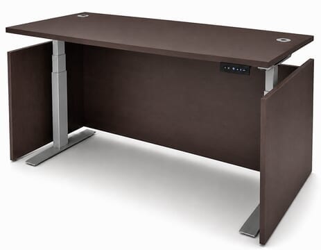 Mocha Adjustable Height Rectangular Front Desk