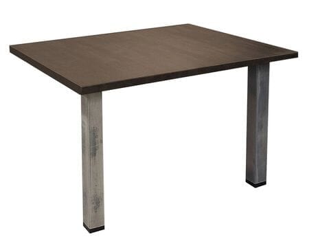 4’ x 4’ Meeting Table Add-On Section w/ Solid Wood Tops & Raw Steel Legs