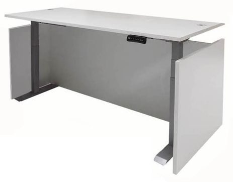 White Adjustable Height Rectangular Front Desk