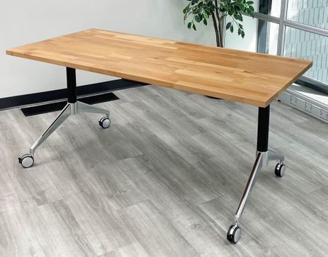 Solid Wood Flip Top Training Table - 66