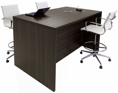 Team Standing Height Meeting Table in Charcoal