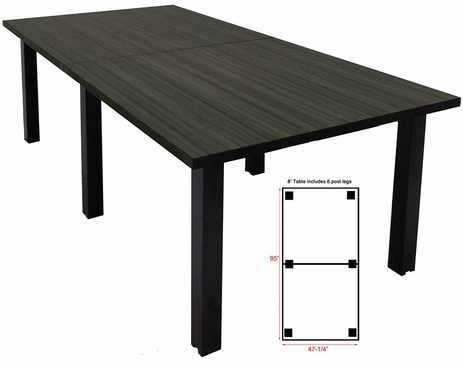 8' x 4' Conference Table w/Square Post Legs