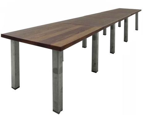 16' x 3' Solid Wood Conference Table with Industrial Legs