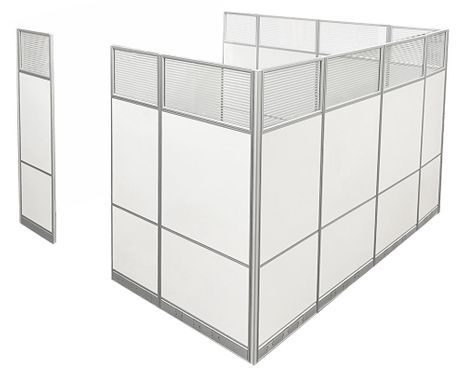 10' x 10' x 7'H Tall White Laminate Modular Office - Add-On Cubicle