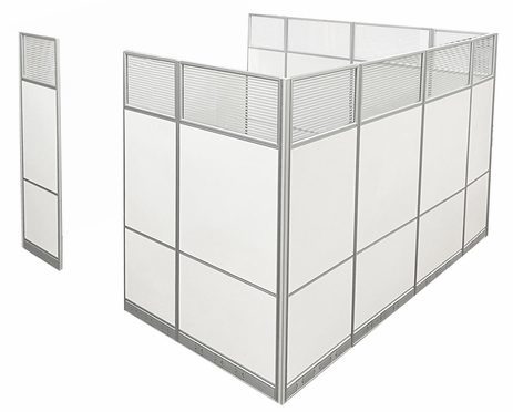 10' x 10' x 7'H Tall White Laminate Modular Office - Add-On Cubicle