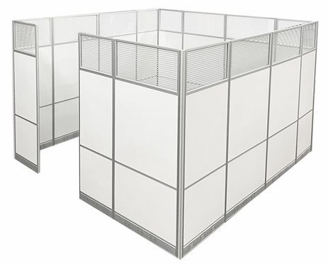 10' x 10' x 7'H Tall White Laminate Modular Office - Starter Cubicle