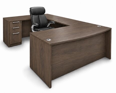 Columbia Walnut Conference U-Shaped Workstation - 71