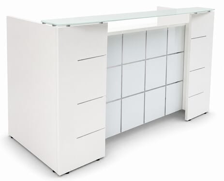 Glass Front Reception Desk in 5 Colors!