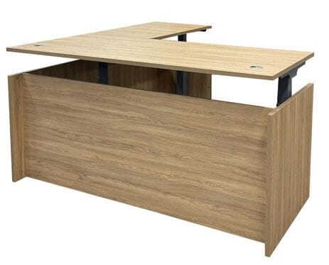 Beaumont Fully Height Adjustable Managers L-Shaped Desk w/6 Drawers - 63