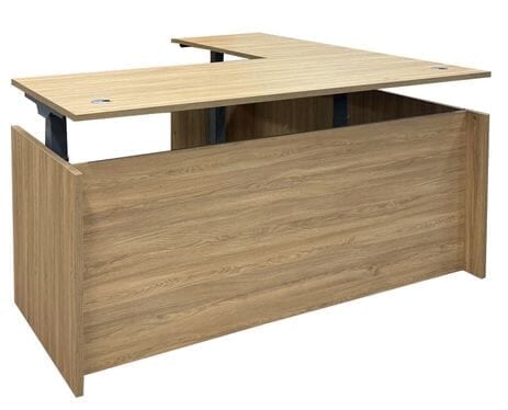 Beaumont Fully Height Adjustable Executive L-Shaped Desk w/6 Drawers - 71