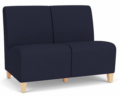 Siena 2 Seat Armless Sofa in Standard Fabric or Vinyl