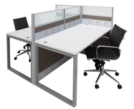 TrendSpaces Premium 2 Person Straight Cubicle