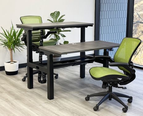 2 Person Electric Lift Benching Desk - 48