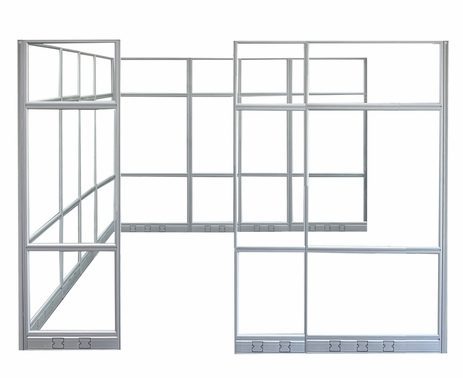 10' x 10' x 7'H Clear Glass Modular Office - Add-On Cubicle