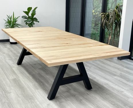 9' x 4' Solid Wood Conference Table with Metal A-Frame Base