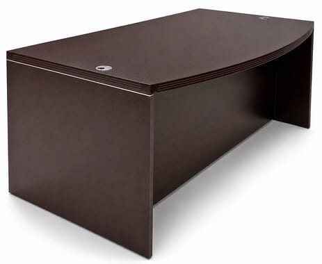 Mocha Bow Front Conference Desk w/6 Drawers