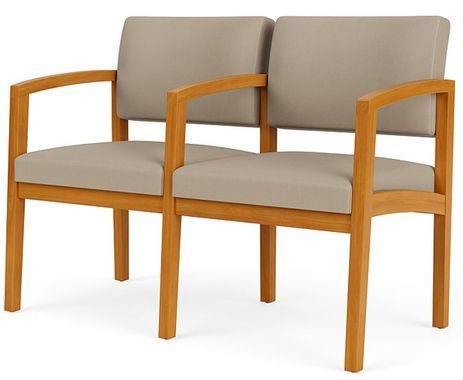 Lenox 2-Seater w/Center Arm in Upgrade Fabric or Healthcare Vinyl