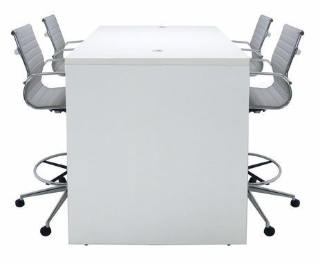 Team Collaborative Standing Height Meeting Table in White