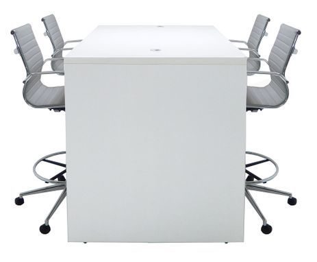 Team Collaborative Standing Height Meeting Table in White