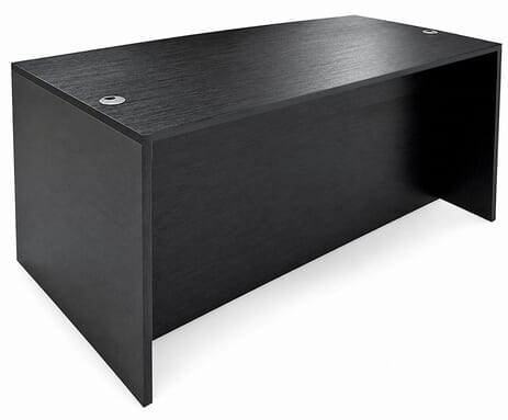 Black Rectangular Executive Desk w/6 Drawers