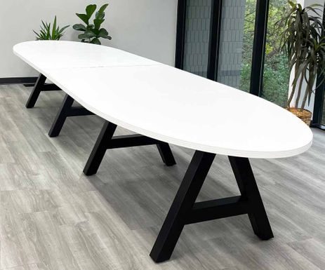 16' Oval Conference Table with Metal A-Frame Base
