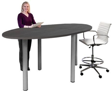 Oval Standing Height Conference Tables in 5 Colors - 8' Length- See Other Sizes