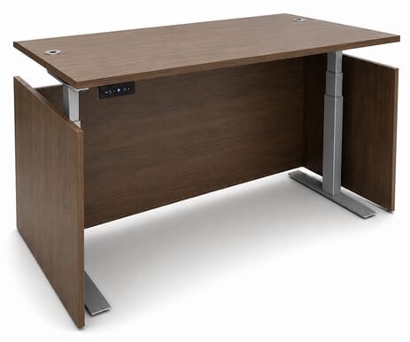 Modern Walnut Adjustable Height Manager's Desk