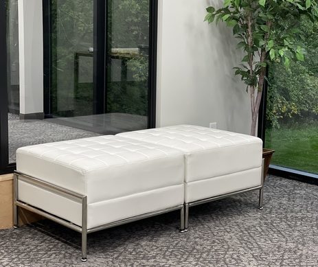 Ivory Tufted Modular Reception Series - 2-Person Bench