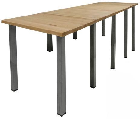 12' x 4' Standing Height Solid Wood Conference Table w/ Industrial Steel Legs